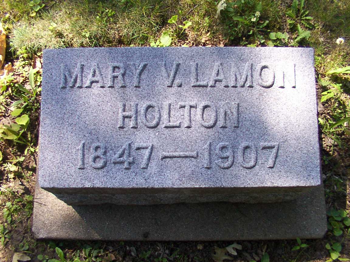 Gravesite of Melissa Beckwith Lamon's Stepdaughter - Mary Virginia Lamon Holton